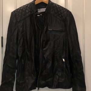 Men’s Andrew Marc black leather jacket